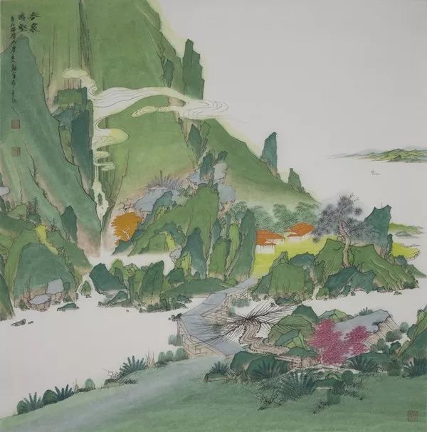 春泉鸣壑 68cmX68cm