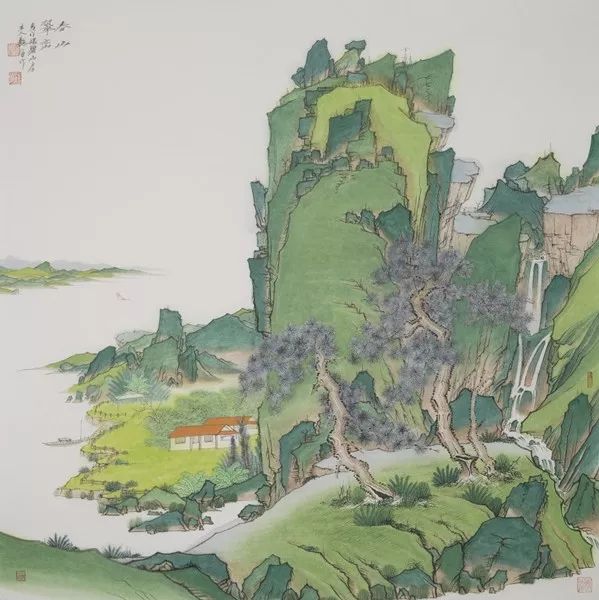 春山翠峦 64cmX64cm