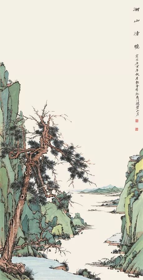 武陵源系列之《湖山清晓》136cm×68cm