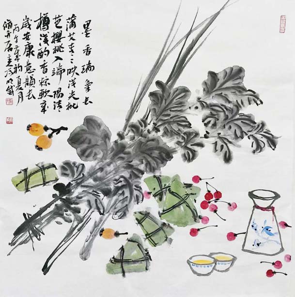 墨香瑞气长，68x68Cm。